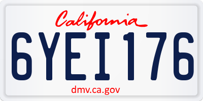CA license plate 6YEI176