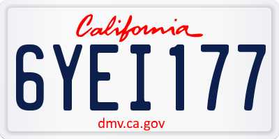 CA license plate 6YEI177