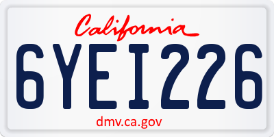 CA license plate 6YEI226