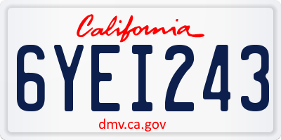 CA license plate 6YEI243
