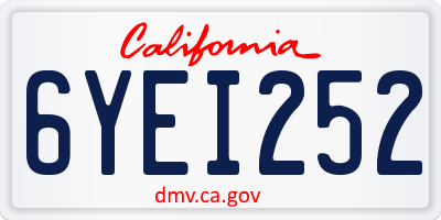 CA license plate 6YEI252
