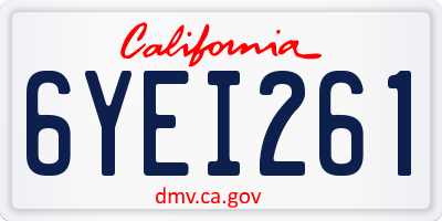 CA license plate 6YEI261