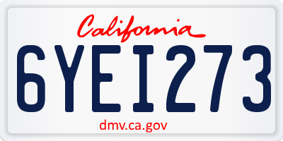 CA license plate 6YEI273