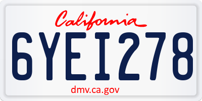 CA license plate 6YEI278