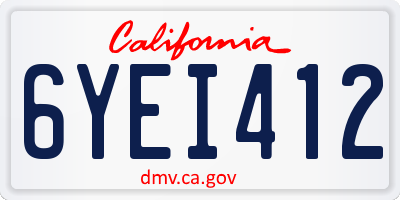 CA license plate 6YEI412
