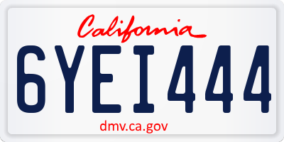 CA license plate 6YEI444