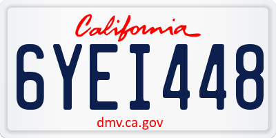 CA license plate 6YEI448