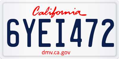 CA license plate 6YEI472