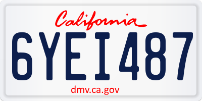 CA license plate 6YEI487