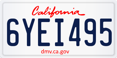 CA license plate 6YEI495