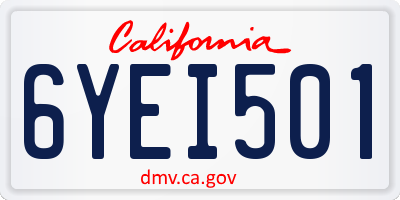 CA license plate 6YEI501