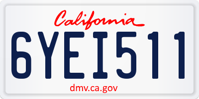 CA license plate 6YEI511