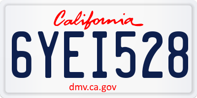 CA license plate 6YEI528