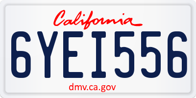 CA license plate 6YEI556