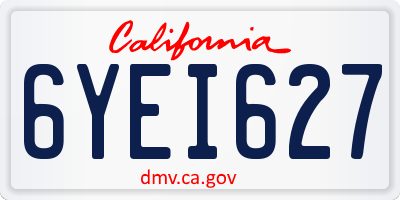 CA license plate 6YEI627
