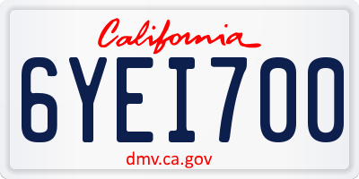 CA license plate 6YEI700
