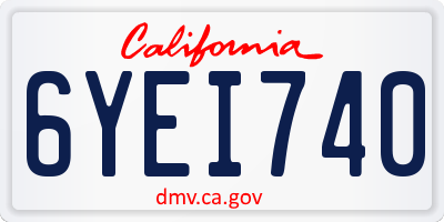 CA license plate 6YEI740