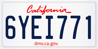 CA license plate 6YEI771