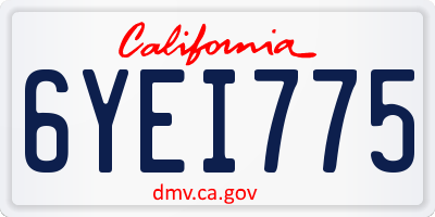 CA license plate 6YEI775