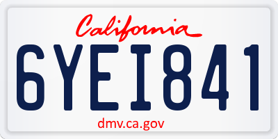 CA license plate 6YEI841