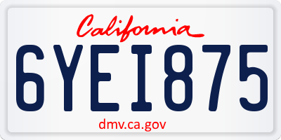 CA license plate 6YEI875