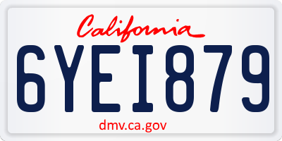 CA license plate 6YEI879