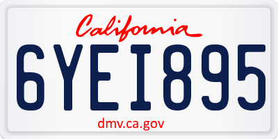 CA license plate 6YEI895