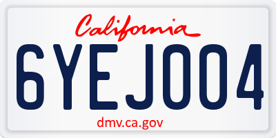 CA license plate 6YEJ004