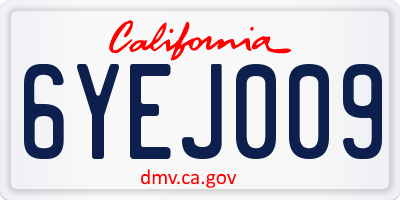 CA license plate 6YEJ009
