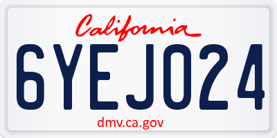 CA license plate 6YEJ024