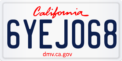 CA license plate 6YEJ068