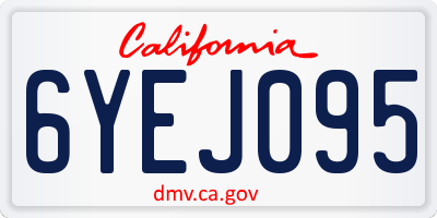 CA license plate 6YEJ095