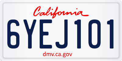 CA license plate 6YEJ101