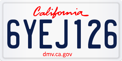 CA license plate 6YEJ126