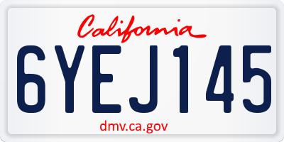 CA license plate 6YEJ145