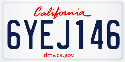 CA license plate 6YEJ146