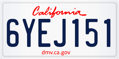 CA license plate 6YEJ151