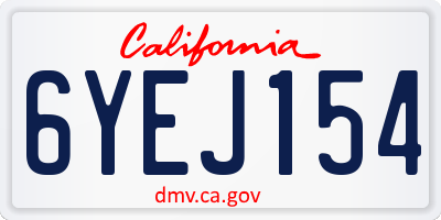 CA license plate 6YEJ154