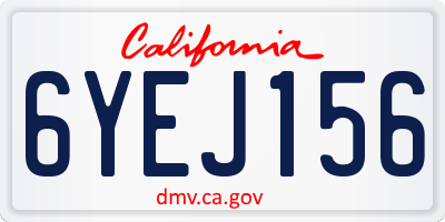 CA license plate 6YEJ156