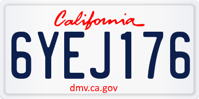 CA license plate 6YEJ176