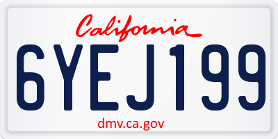 CA license plate 6YEJ199