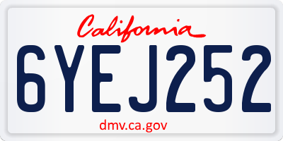 CA license plate 6YEJ252