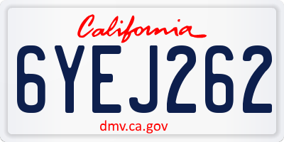 CA license plate 6YEJ262