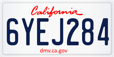 CA license plate 6YEJ284
