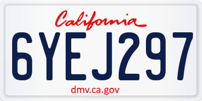 CA license plate 6YEJ297