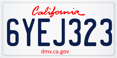 CA license plate 6YEJ323