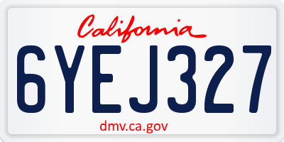 CA license plate 6YEJ327