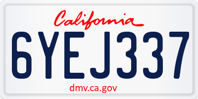CA license plate 6YEJ337