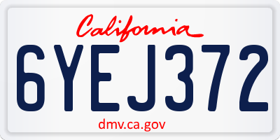 CA license plate 6YEJ372