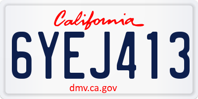 CA license plate 6YEJ413